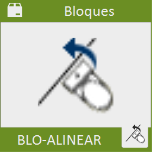 Rota cada inserción de bloque marcada para alinearlas con una línea marcada en el dibujo.