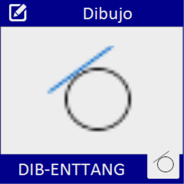 Dibuja una línea que es tangente a una entidad marcada.