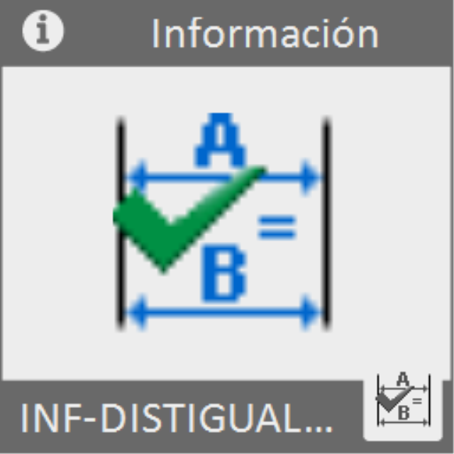 Informa al usuario de si 2 distancias medidas en el dibujo son iguales o no.