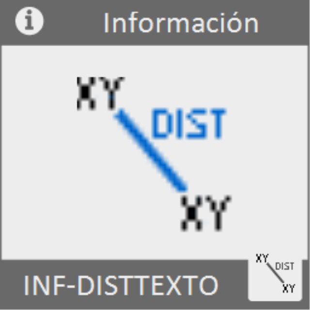Mide la distancia entre 2 puntos definidos por la coordenadas escritas en el dibujo con textos.