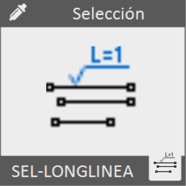 Selecciona aquellas entidades de líneas cuya longitud sea inferior o superio a un determinado valor.