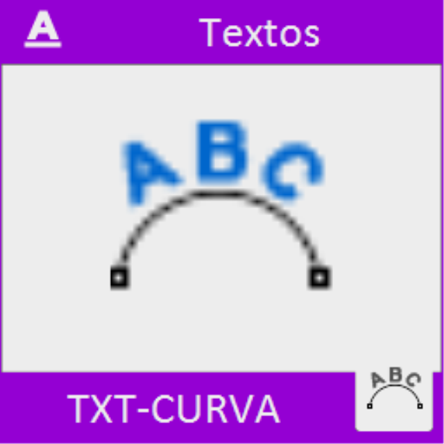 Dibuja el texto elegido a lo largo de una curva (polilínea, arco o circulo).