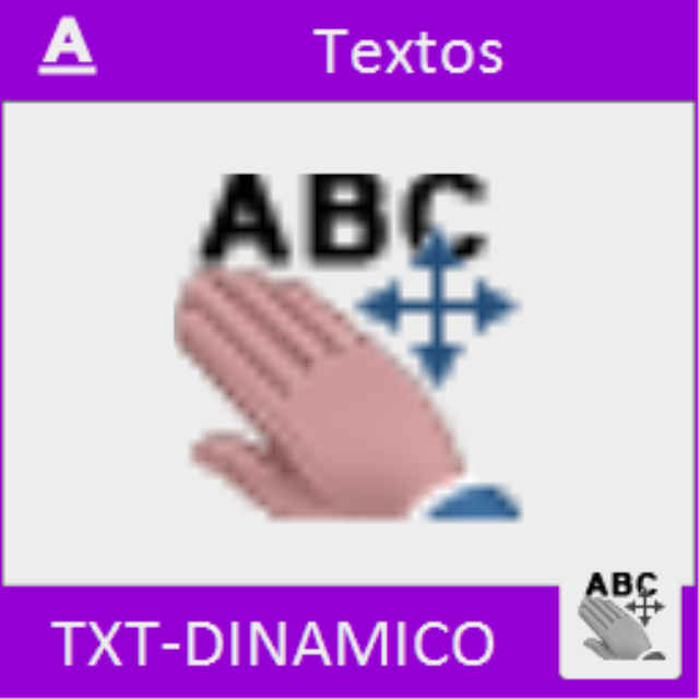 Permite escribir una cadena de texto y luego poder colocar el texto en el dibujo viendo donde se coloca.