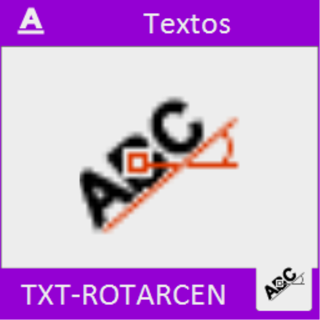 Rota todos los textos seleccionados tomando como centro de giro el punto medio de cada texto.